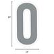 Silver Number (0) Corrugated Plastic Yard Sign, 30in